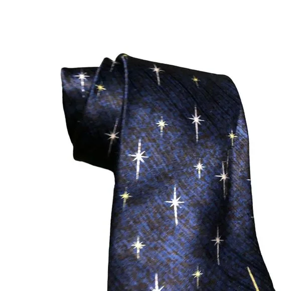 Eagle wings Navivity Christmas Tie, 100% Silk Tie, Holiday Necktie, Christian - Picture 5 of 7